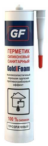 Герметик GoldiFoam санитарный силиконовый прозрачный, 310 гр.