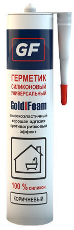 Герметик GoldiFoam универсальный серый, коричневый, черный, 310 гр.