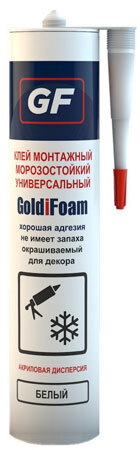 Универсальный монтажный клей GoldiFoam морозостойкий белый