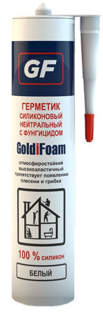 Герметик GoldiFoam нейтральный белый, 310 гр.